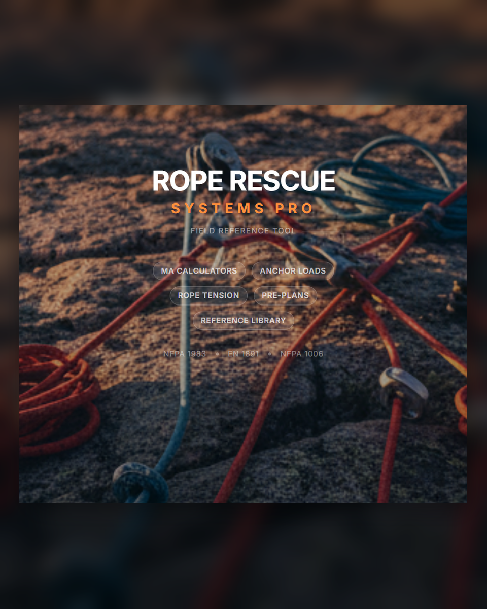 Rope rescue systems app splash screen