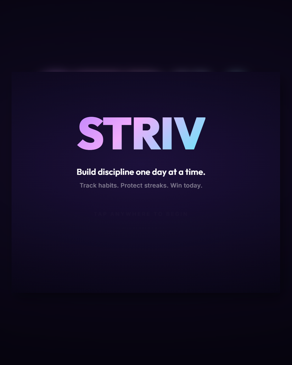 Strive habit tracker app splash screen