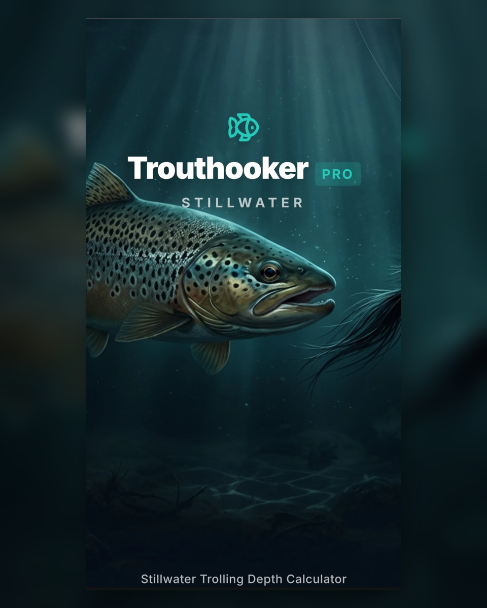 Trouthooker PRO Stillwater Trolling Calculator app splash screen