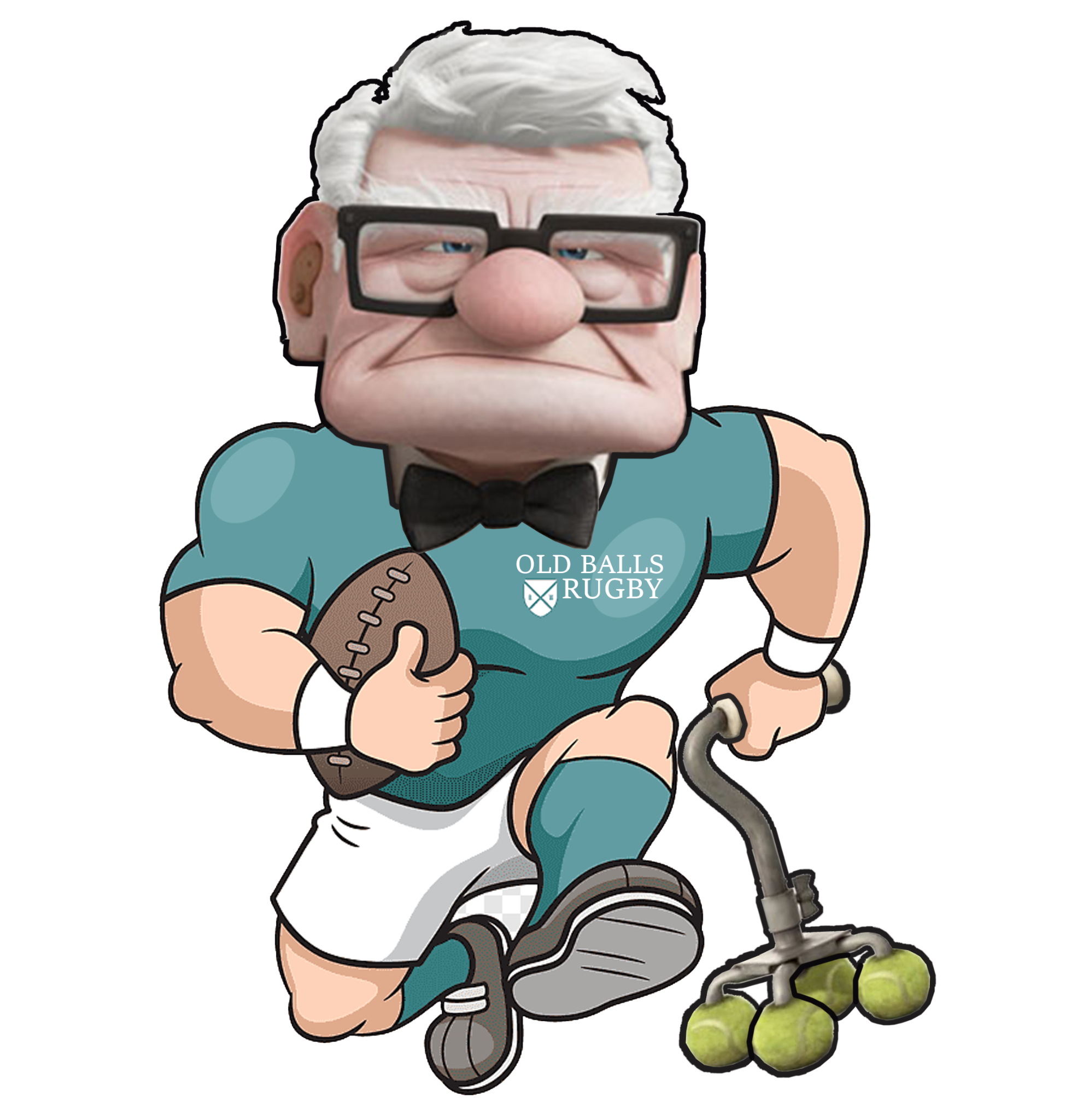 Old Balls Rugby character illustration