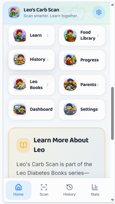 Leo's Carb Scanner learning and family tools
