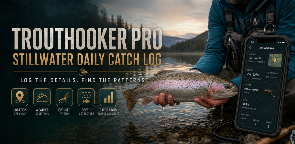 Trouthooker PRO Stillwater Daily Catch Log featured graphic