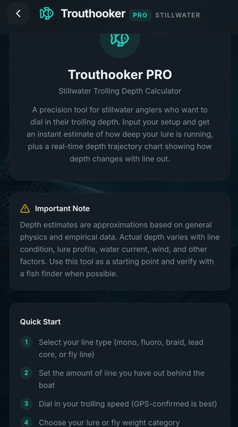 Trouthooker PRO Trolling Calc screenshot 6